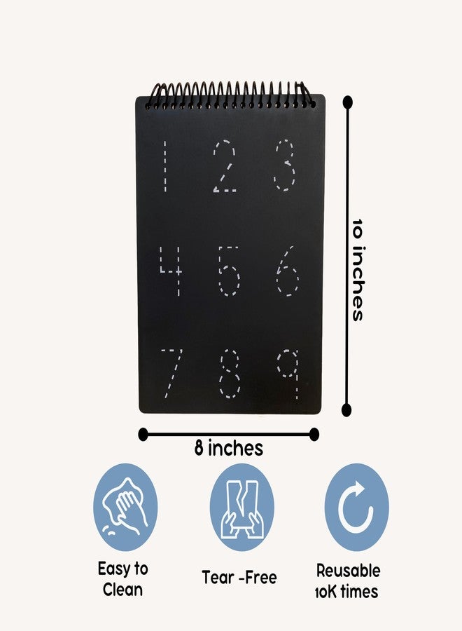Berrybee لوحة مونتيسوري بيري بي ٨ في ١ لتعليم الكتابة للأطفال من عمر ٢ إلى ٦ سنوات | لوحة تتبع للأرقام والأشكال والأنماط | قابلة لإعادة الاستخدام لتدريب الكتابة اليدوية | تعليمية ومتينة للرياضيات - Image 3
